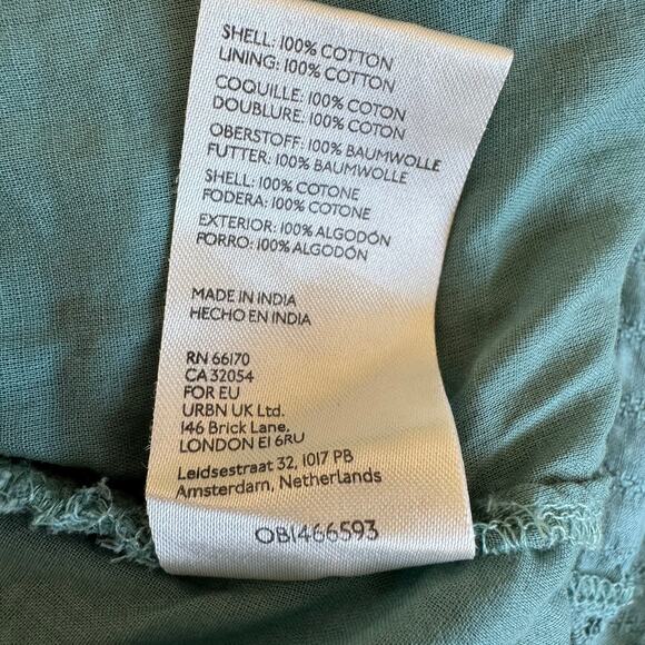 Free People Bella Boho Tie One Shoulder Cotton Maxi Dress Lace Mint Green Small - Picture 11 of 11